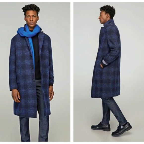 zara blue wool coat
